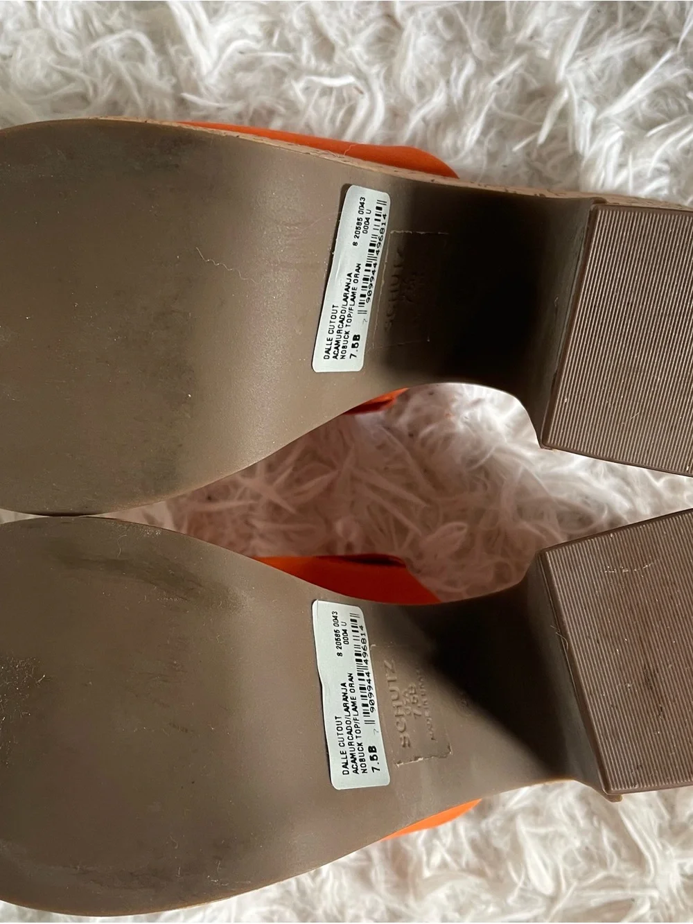 SCHUTZ Orange Cork Platform Slide Sandals